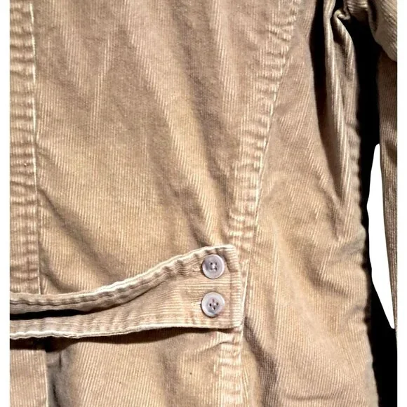 Y2K Lands End Corduroy Blazer Womens Size 12 Tan Jacket - Picture 11 of 13
